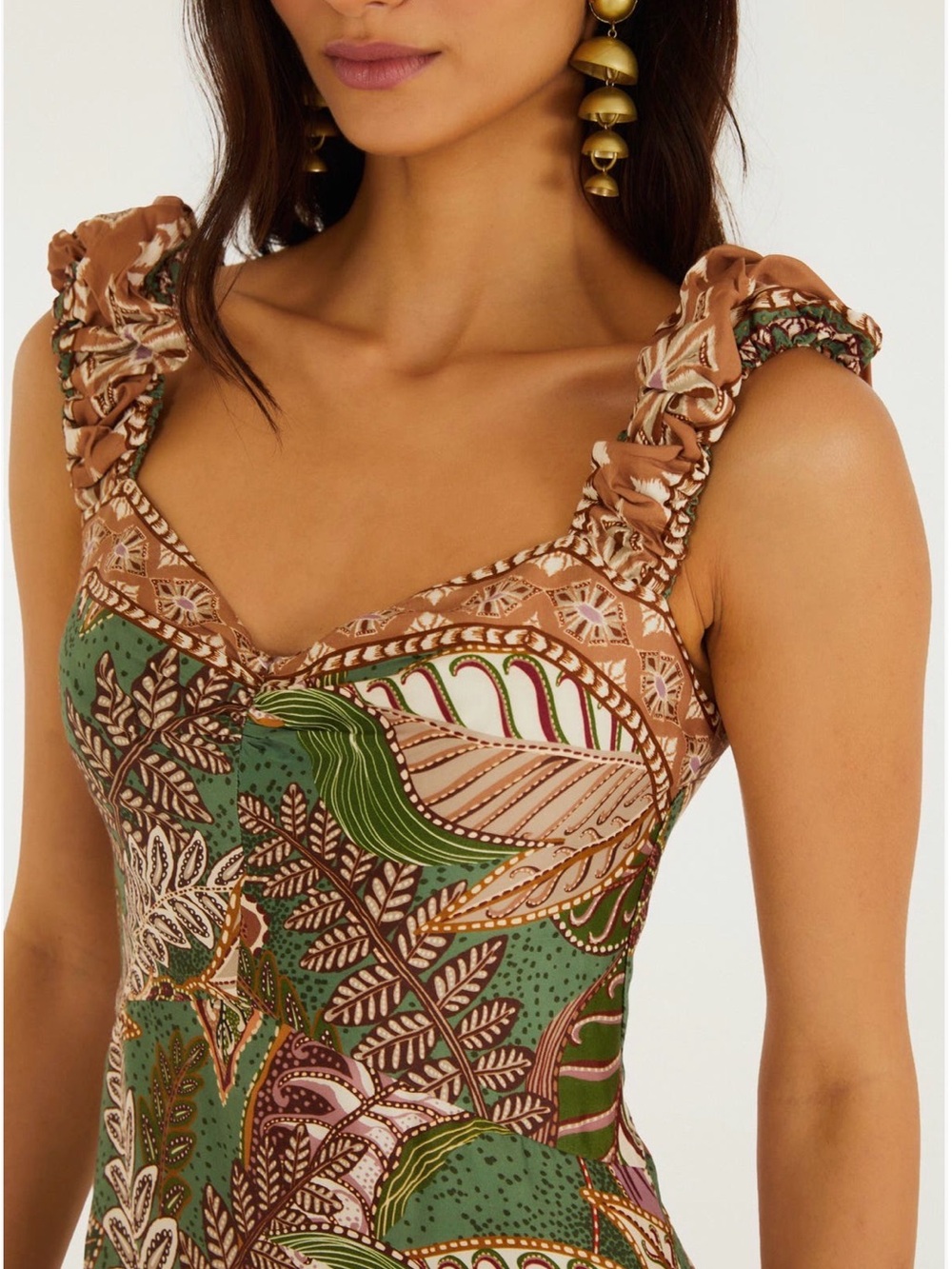 Farm Rio - Dotted Foliage Midi Dress - Picture 3 of 6